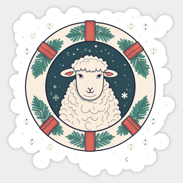 Sheep in Ornament, Love Farm Animals Sticker by logiamerch